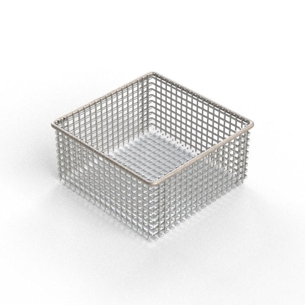 Anysizebasket Light Duty Basket: 6Lx6Wx3H, 304 SS, No Handles, Mesh: 2 x .063 FLB-060060030-N02S - main